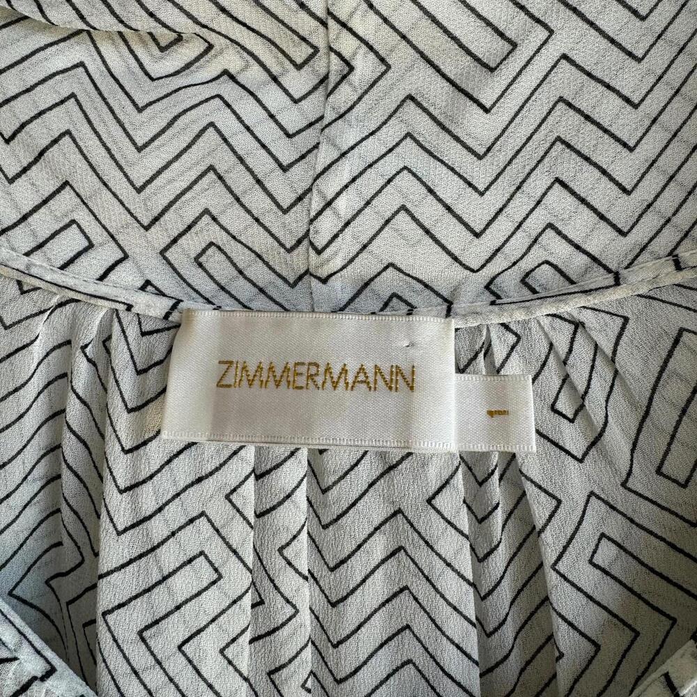 Zimmermann Elegant Ruffle Tunic Blouse Size 1 US Size 6 - Picture 7 of 9